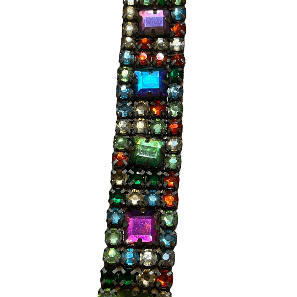 Vintage Multicolored Rhinestone Choker - Picture 3 of 4